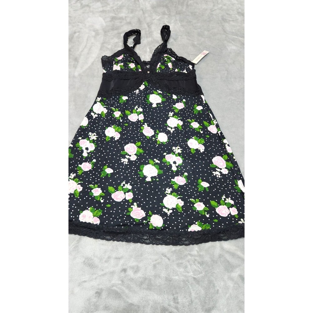 Adore Me Women's Medium Black Floral Primrose Slip Dress NWT